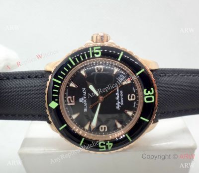 Swiss Quality Replica Blancpain Fifty Fathoms Men Watch Rose Gold